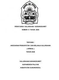 PERKAL KARANGDUWET NOMOR 9 TAHUN 2026 TENTANG APBKAL 2026